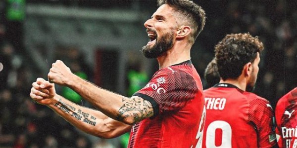 【欧联】吉鲁建功，米兰4-2十人布拉格斯拉维亚